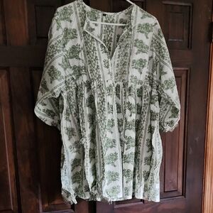 Green Floral Women's Top